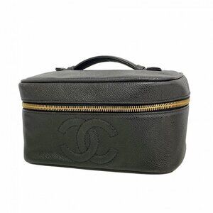 Chanel Vanity Bag Caviar Leather Black Gold